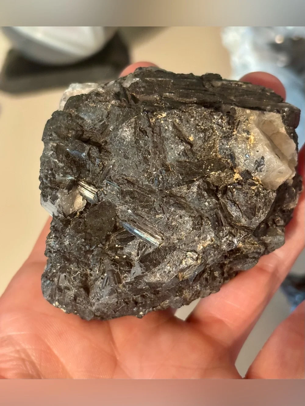 Black Tourmaline in Quartz Matrix – Natural Raw Mineral Specimen